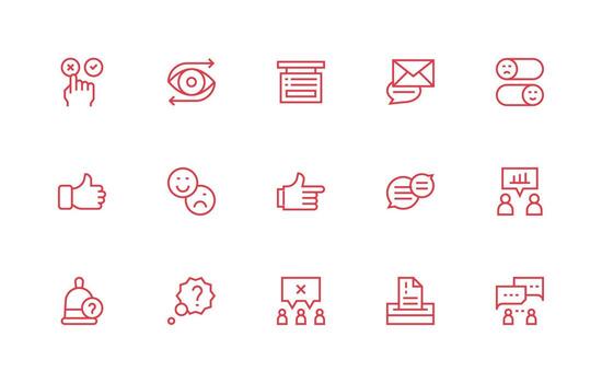 realimentación visual paquete conteniendo 15 regular línea íconos interfaz íconos para diario utilizar vector