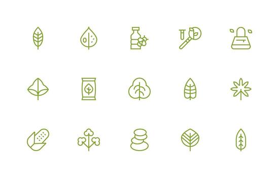 15 Regular Line Style Icons from Natural Collection Icon Set for Projects vector