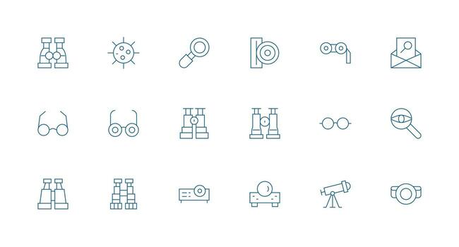 Optical featuring 18 Icons in Minimal Line Design All-Purpose Icon Design Pack vector