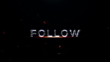 djärv 3d text Följ med en subtil glöd och spridd glöd på en mörk, atmosfärisk bakgrund, perfekt för samtal till verkan video