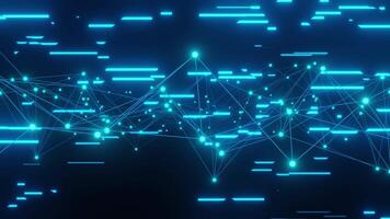 Abstract Glowing Plexus Network With Connected Dots and Digital Lines Animation. 4K video