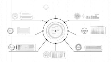 animado exibição com uma sistema do vários dados em processamento operações video