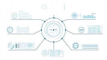 animado tela com uma sistema do vários dados em processamento operações video