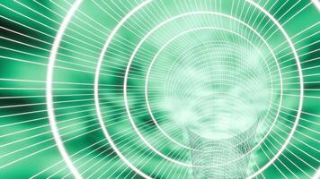 el más nuevo ciencia fi blanco red túnel vj lazo con verde espacio antecedentes video