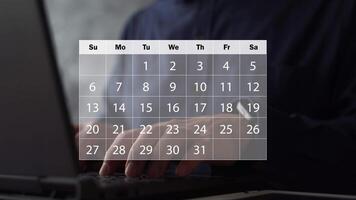 por mês trabalhos calendário com verde Verifica marcas em concluído tarefas, simbolizando produtividade, Tempo gerenciamento, planejamento, agendamento, e bem sucedido projeto organização dentro a ambiente de trabalho. video