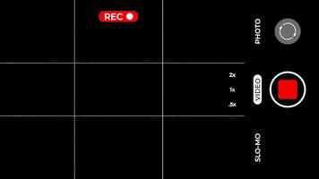 Horizontal Smartphone Camera Recording UI Overlay Animation on Transparent Background video