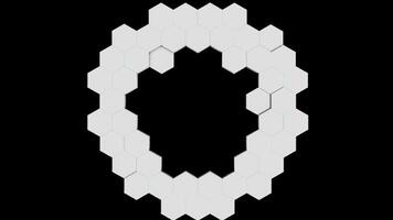 slinga animering av cirkulär sexhörning Vinka på transparent bakgrund video
