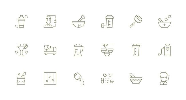 Minimal Line Icons from Mix Set with 18 Vectors User Interface Icons for Digital Products