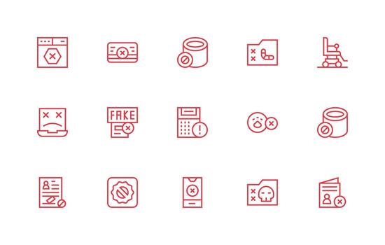 15 Invalid Icons in Regular Line Aesthetic Interface Icon Collection vector