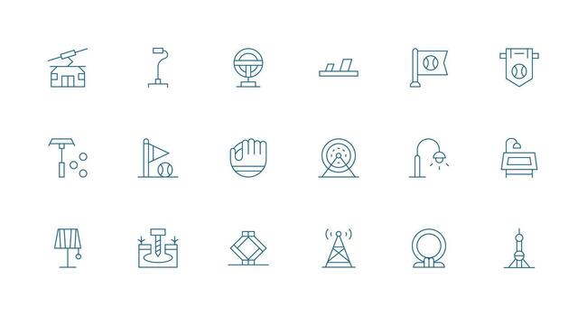18 Minimal Line Style Icons from Base Collection Professional Icon Pack for Development Work vector