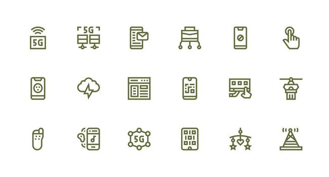 18 Strong Stroke Line Vectors for Mobile Theme Core Icon Collection for Daily Tasks