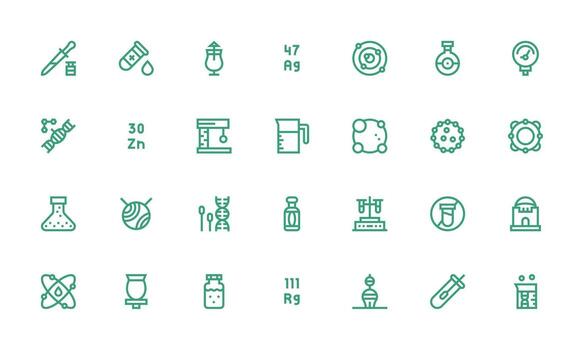 28 negrita línea diseños para Ciencias íconos usuario interfaz íconos para digital productos vector