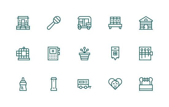 15 Regular Line Vectors for Small Theme Scalable Icons for Cross-Platform Interfaces