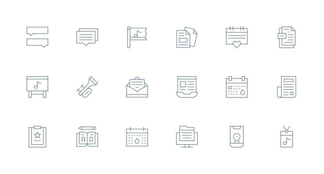 Minimal Line Icons from Note Set with 18 Vectors Design Icon Pack