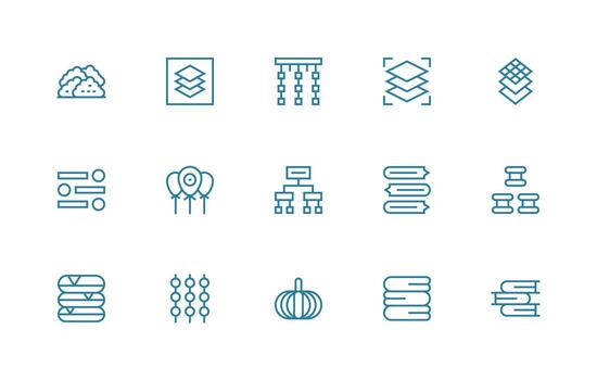 Regular Line Icons from Grouping Set with 15 Vectors Minimal Icon Pack