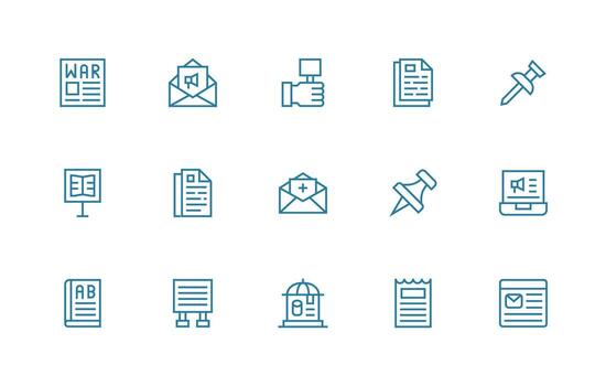 15 Regular Line Vectors for Bulletin Theme Core Icon Collection for Daily Tasks