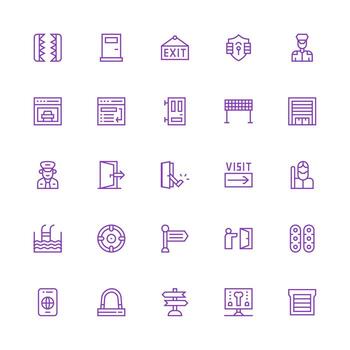 medio carrera contorno íconos desde salida conjunto con 25 vectores esencial íconos para rápido ui edificio