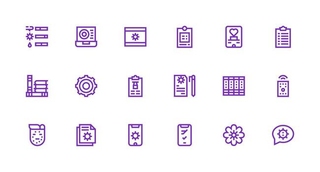 18 gestionar íconos en fuerte carrera línea estético escalable íconos para multiplataforma interfaces vector