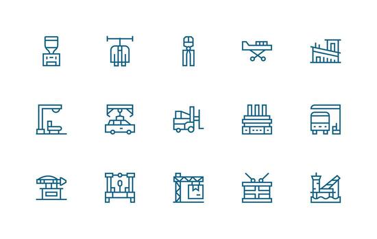 15 Regular Line Designs for Unloading Icons Organized Pack for Project Assets vector