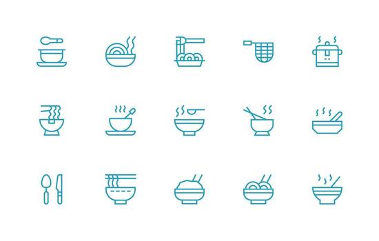 15 Regular Line Style Icons from Soup Collection User Interface Icons for Digital Products vector