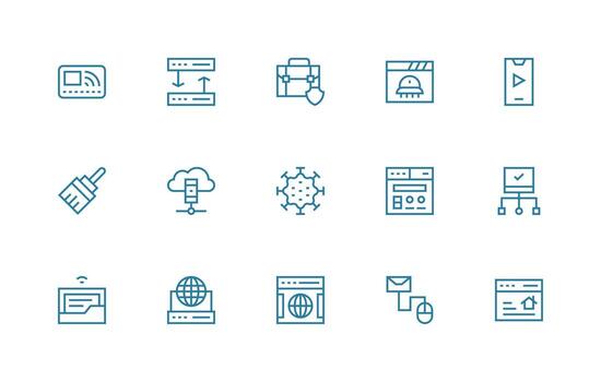 15 Regular Line Designs for Internet Icons Fully Editable Icon Set for Web vector