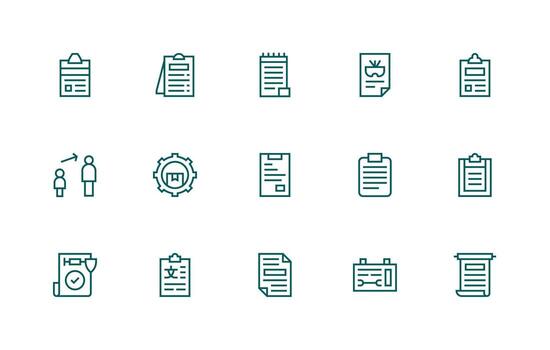 15 regular línea íconos para pautas gráficos mínimo icono paquete vector