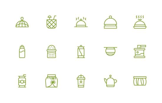 Lid Visual Pack containing 15 Regular Line Icons UI and UX Focused Icon Collection vector