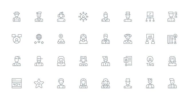 Thin Line Icons from Client Set with 32 Vectors Professional Icon Set