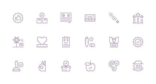 bueno presentando 18 íconos en mínimo línea diseño reutilizable icono conjunto vector