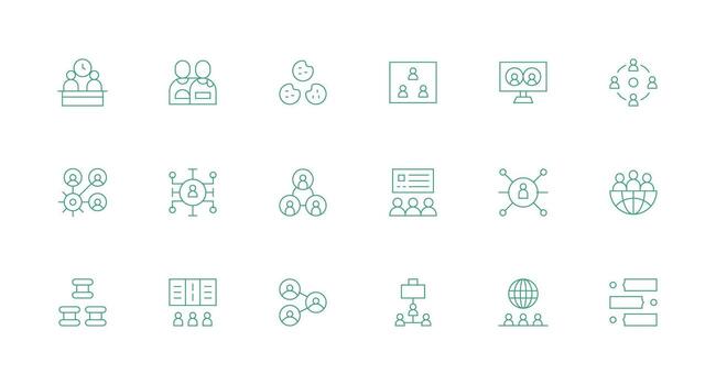 Minimal Line Icons from Group Set with 18 Vectors Clean Icon Set Icon Pack for UI Projects