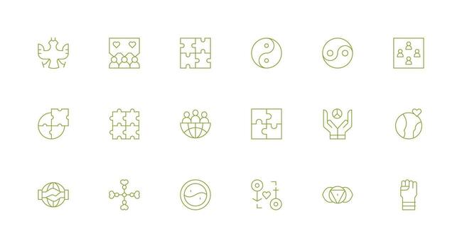 Minimal Line Icons from Unity Set with 18 Vectors Essential Icon Set for Teams