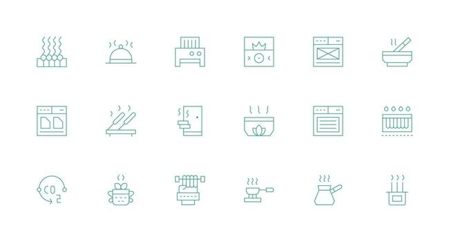 Warming Icon Collection with 18 Minimal Line Designs High-Resolution Icons for Any Platform vector