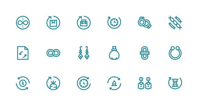 18 Icons for Loop in Strong Stroke Line Format Icon Pack vector
