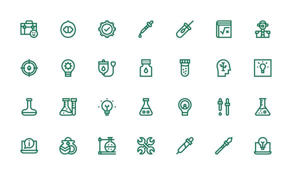 28 negrita línea vectores para solución tema tablero icono serie