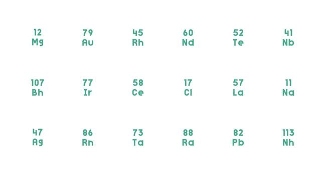 Periodic Table Element featuring 18 Icons in Strong Stroke Line Design Multi-Purpose Icon Set vector