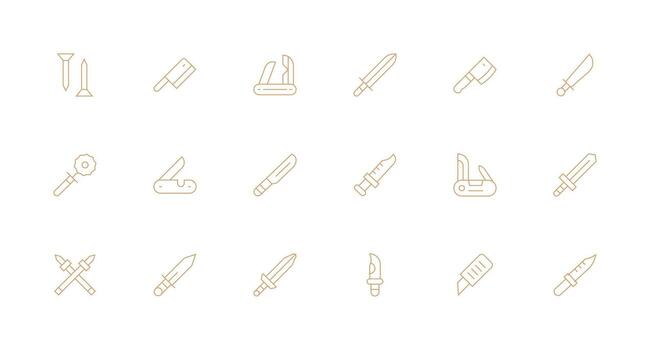 Sharp Design Icons featuring 18 in Minimal Line Style All Device Compatible Icon Set vector