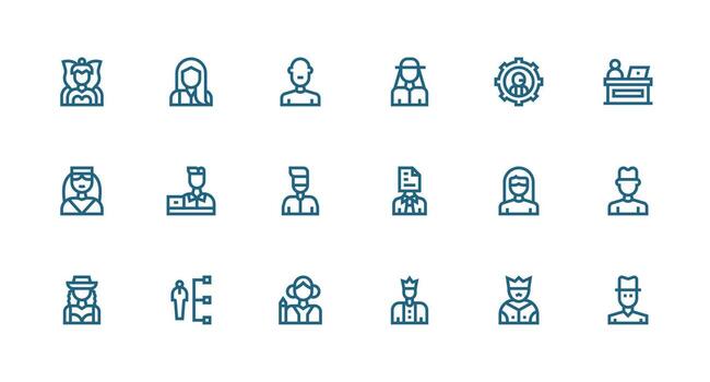 Administrator Icon Set with 18 Strong Stroke Line Graphics Complete Icon Bundle for Web Design vector
