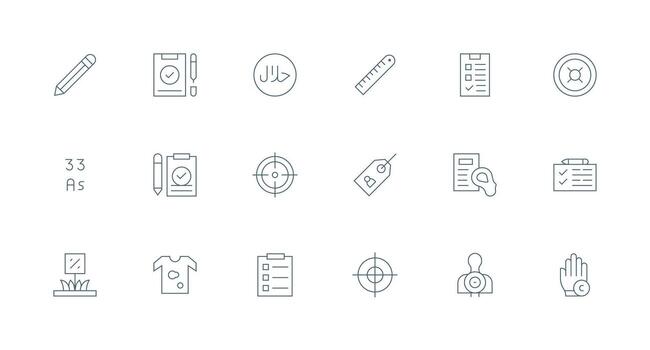 marca visual paquete conteniendo 18 mínimo línea íconos funcional icono serie vector