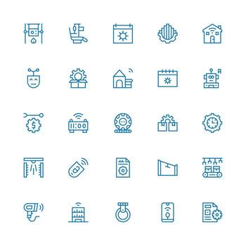 25 medio carrera contorno íconos para automatización gráficos icono paquete para ui vector