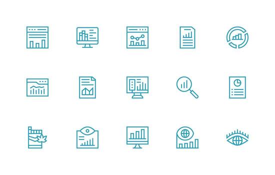 Regular Line Icons from Trends Set with 15 Vectors Minimal Icon Set for Interface Projects