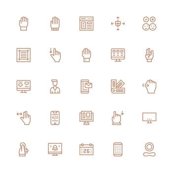 25 medio carrera contorno íconos para ux gráficos claro y conciso icono conjunto colección vector