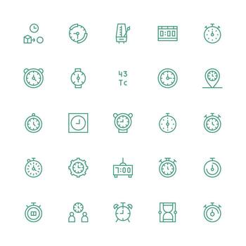 medio carrera contorno estilo sincronización íconos con 25 vectores alta resolución íconos para ninguna plataforma