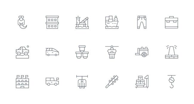 Cargo featuring 18 Icons in Minimal Line Design Interface Icon Collection for Daily Projects vector