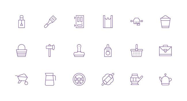18 mínimo línea estilo íconos desde encargarse de colección ui y ux enfocado icono colección vector