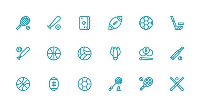 Strong Stroke Line Icons from Game Icon Set with 18 Vectors Display Icon Pack