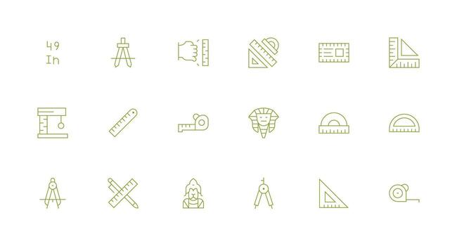 18 Icons for Ruler in Minimal Line Format Simple Icon Pack vector