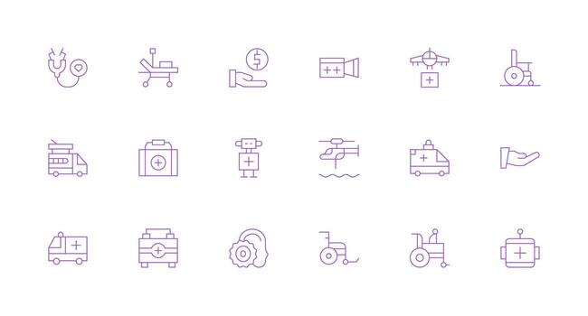 ayuda conjunto con 18 mínimo línea íconos neutral estilo íconos para ninguna proyecto vector