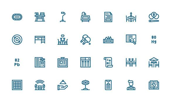 negrita línea íconos desde mesa conjunto con 28 vectores limpiar icono conjunto icono paquete para ui proyectos