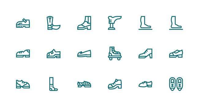18 Strong Stroke Line Style Icons from Boot Collection Web Icon Collection vector