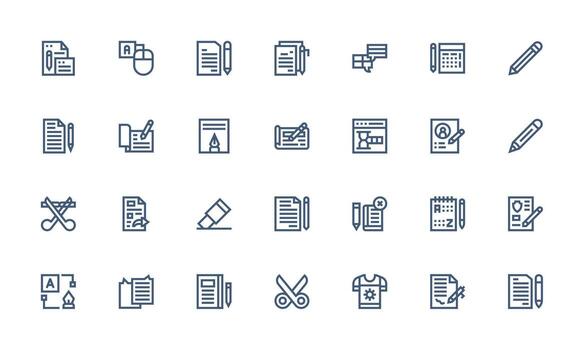 Edit Set with 28 Bold Line Icons Customizable Icon Series for Mobile Screens vector